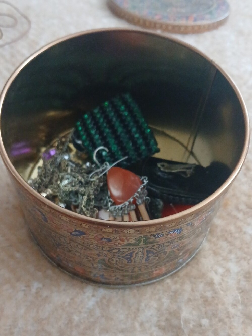 Lot Of Jewlery Including Gemstones, Silver, Vintage Tin Box